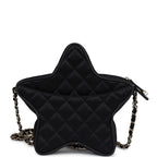 Star Bag Black Satin Light Gold Hardware