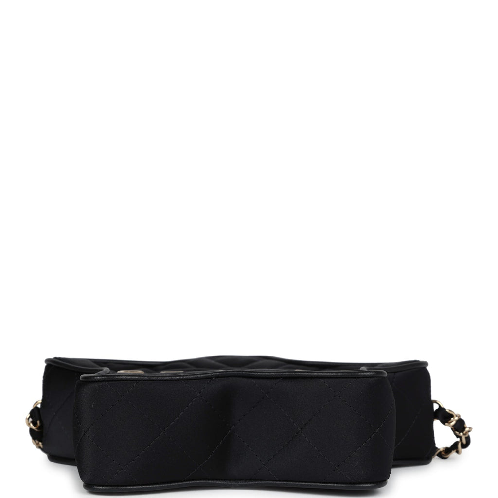Star Bag Black Satin Light Gold Hardware