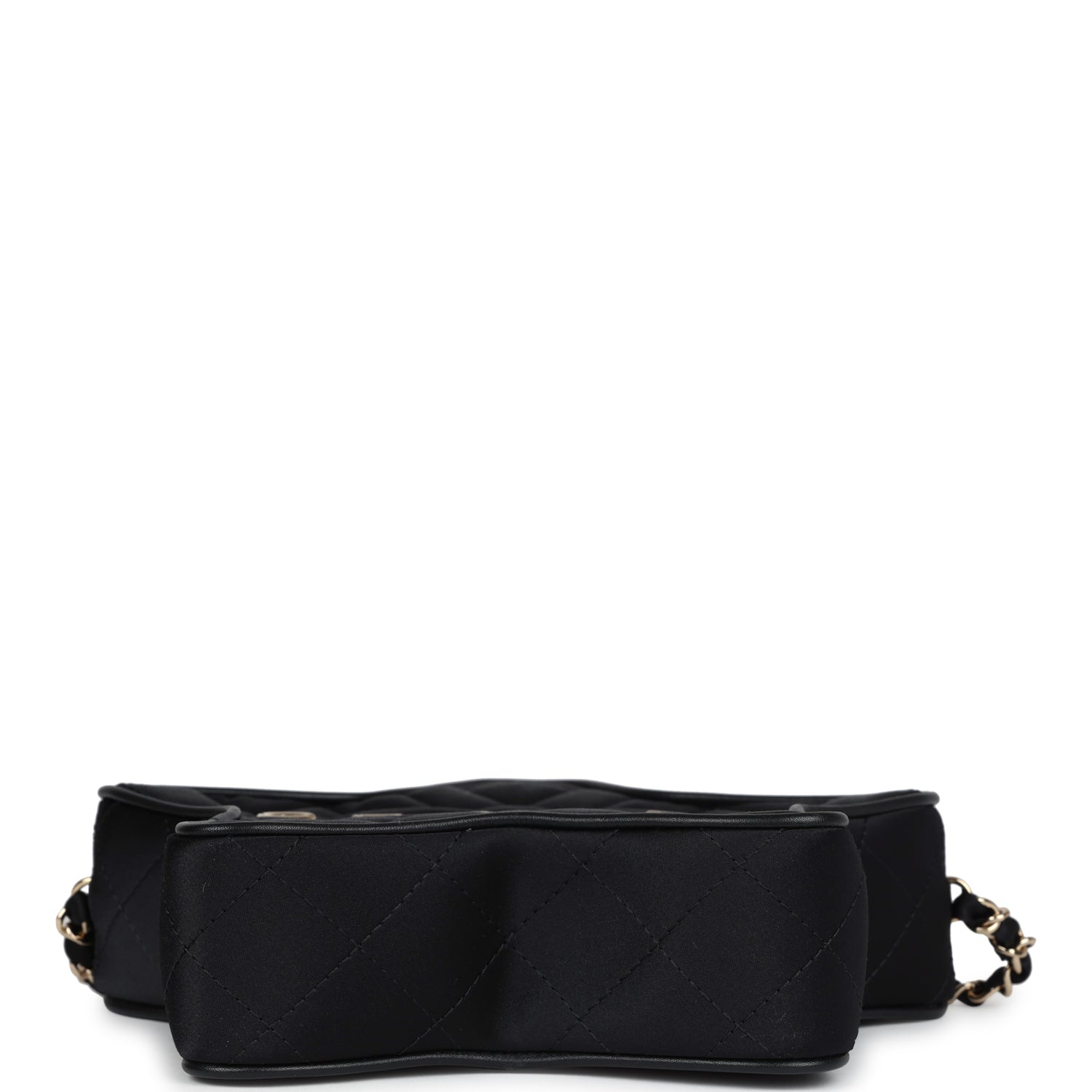 Star Bag Black Satin Light Gold Hardware