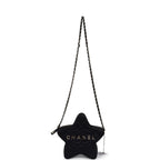 Star Bag Black Satin Light Gold Hardware