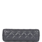 Small Kelly Shopper Dark Grey Shiny Aged Calfskin Brushed Gold Hardware