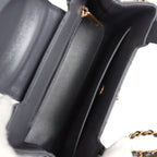 Small Kelly Shopper Dark Grey Shiny Aged Calfskin Brushed Gold Hardware
