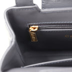 Small Kelly Shopper Dark Grey Shiny Aged Calfskin Brushed Gold Hardware
