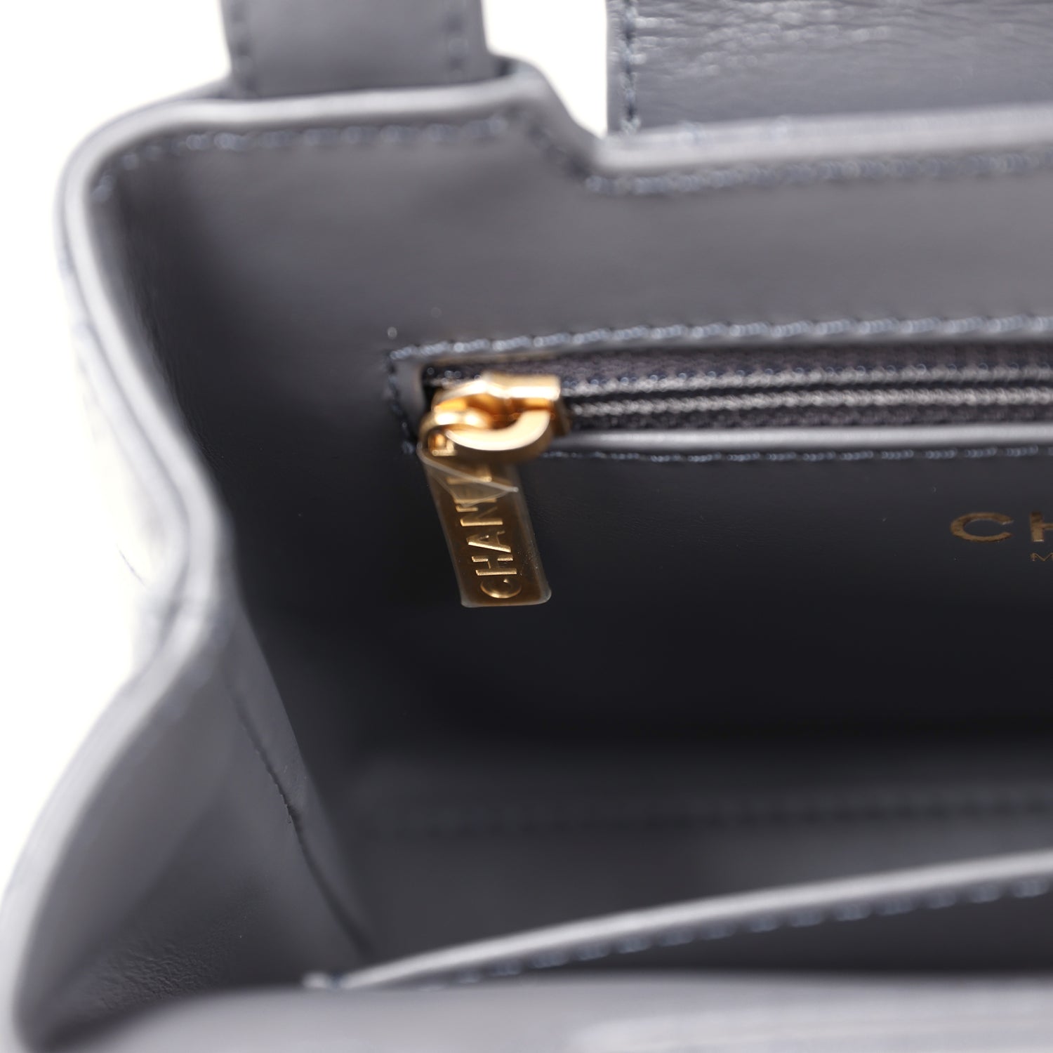 Small Kelly Shopper Dark Grey Shiny Aged Calfskin Brushed Gold Hardware