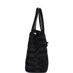 Small Kelly Shopper Dark Grey and Black Plaid Canvas Ruthenium Hardware