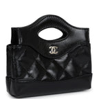 Micro 31 Shopper Black Shiny Lambskin Light Gold Hardware