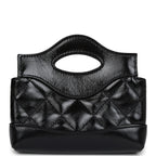 Micro 31 Shopper Black Shiny Lambskin Light Gold Hardware