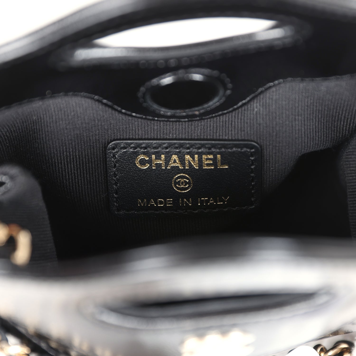 Micro 31 Shopper Black Shiny Lambskin Light Gold Hardware