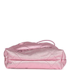 Mini 22 Bag Pink Metallic Lambskin Lacquered Metal Hardware