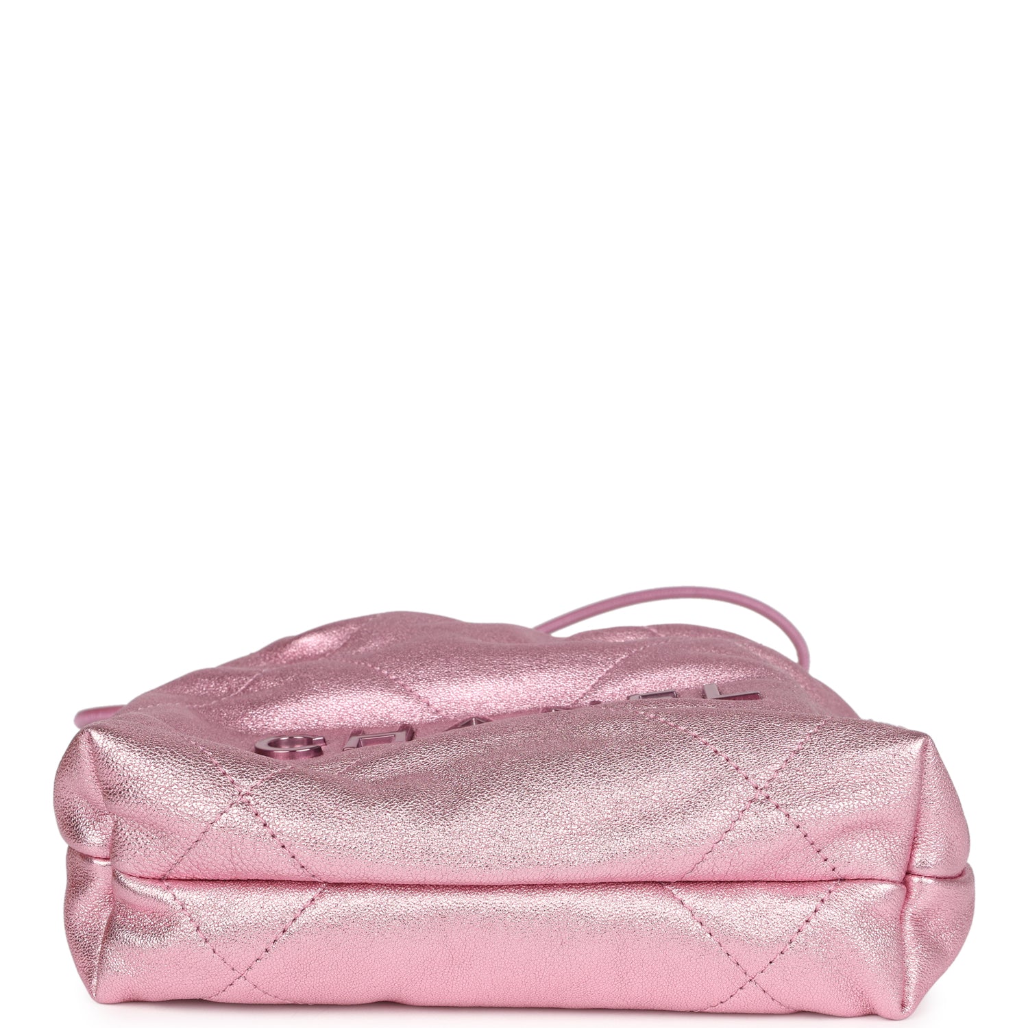 Mini 22 Bag Pink Metallic Lambskin Lacquered Metal Hardware