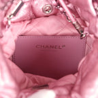 Mini 22 Bag Pink Metallic Lambskin Lacquered Metal Hardware