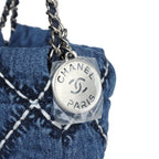 Mini 22 Bag Blue Stitched Denim Silver Hardware
