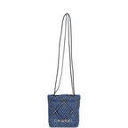 Mini 22 Bag Blue Stitched Denim Silver Hardware