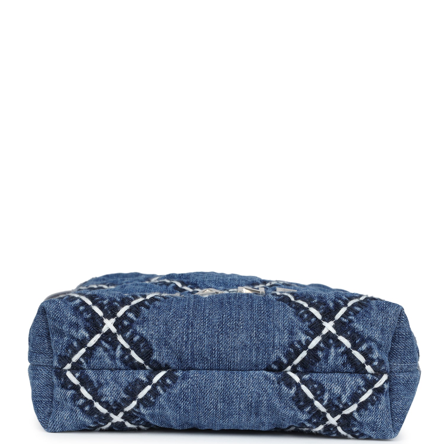 Mini 22 Bag Blue Stitched Denim Silver Hardware