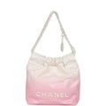 Mini 22 Bag Pink and White Ombre Calfskin Lacquered Metal Hardware