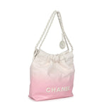 Mini 22 Bag Pink and White Ombre Calfskin Lacquered Metal Hardware