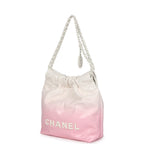 Mini 22 Bag Pink and White Ombre Calfskin Lacquered Metal Hardware