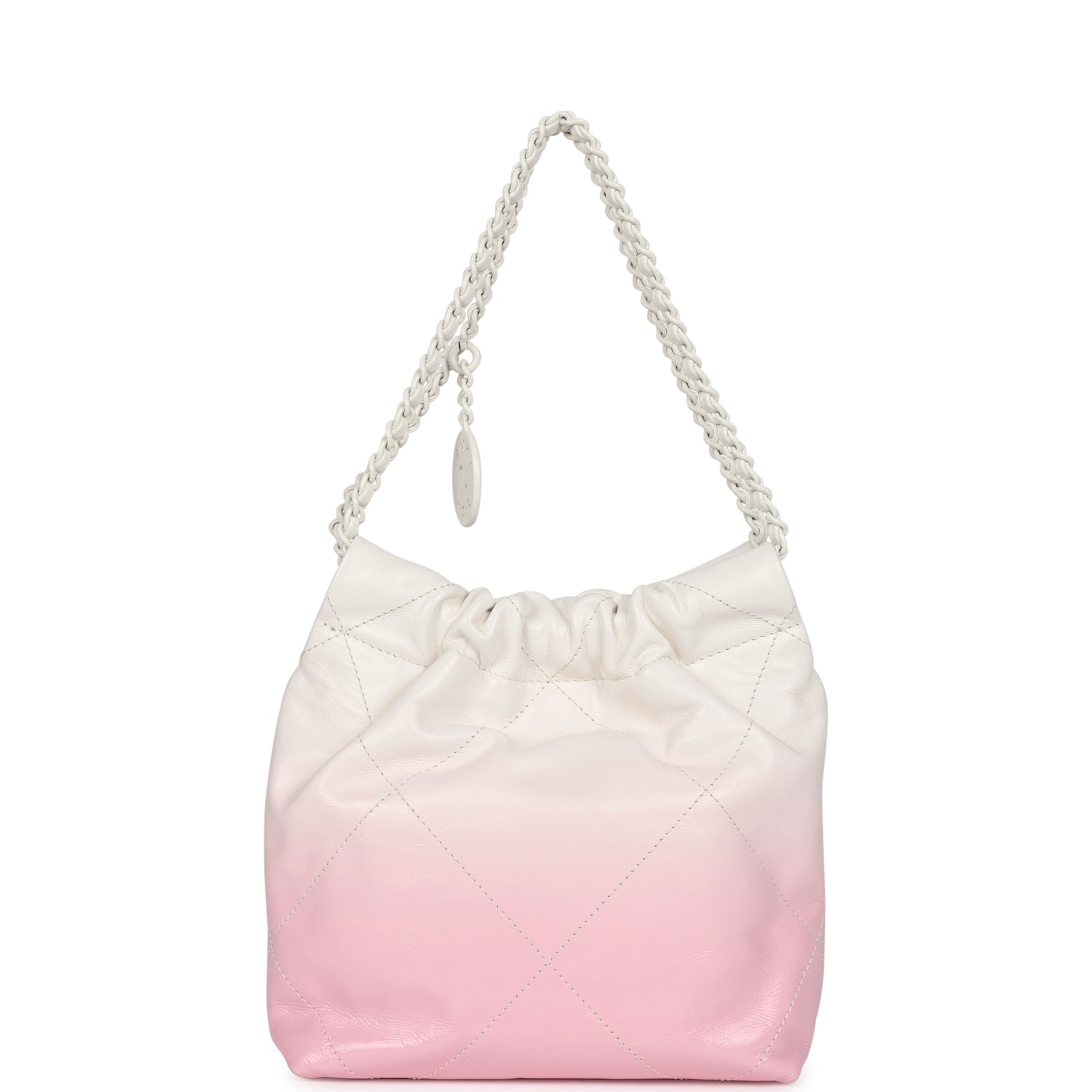Mini 22 Bag Pink and White Ombre Calfskin Lacquered Metal Hardware