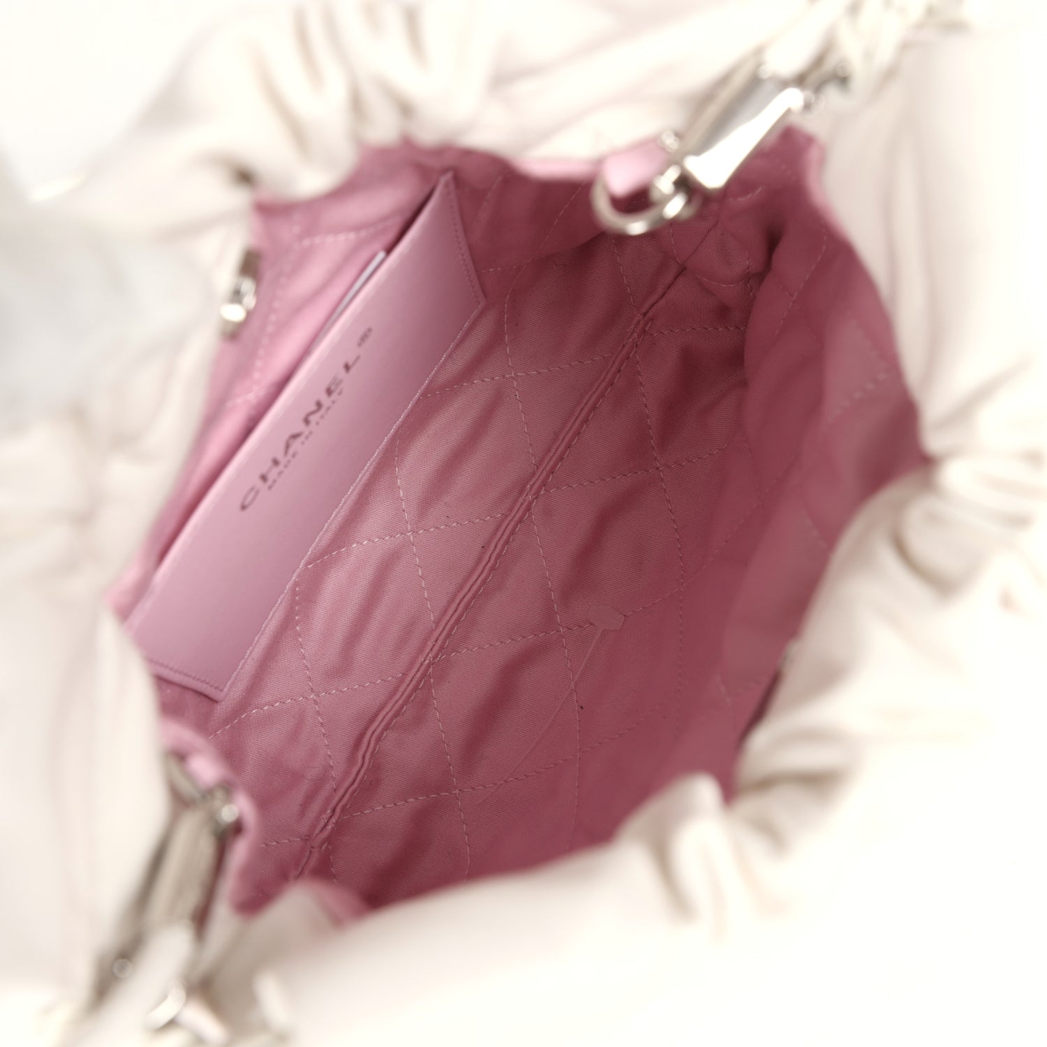 Mini 22 Bag Pink and White Ombre Calfskin Lacquered Metal Hardware