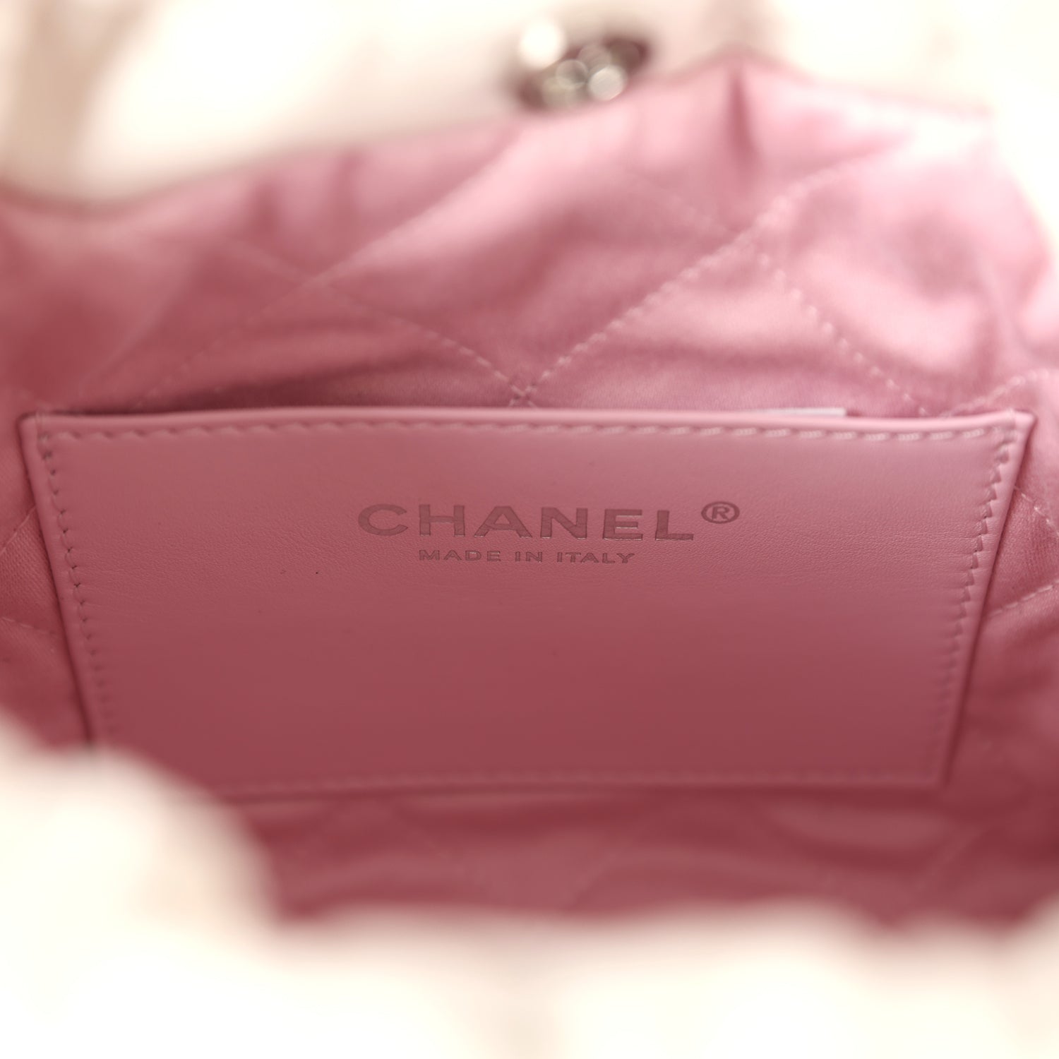 Mini 22 Bag Pink and White Ombre Calfskin Lacquered Metal Hardware