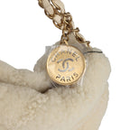 Small 22 Bag Ecru Shearling Brushed Gold Hardware