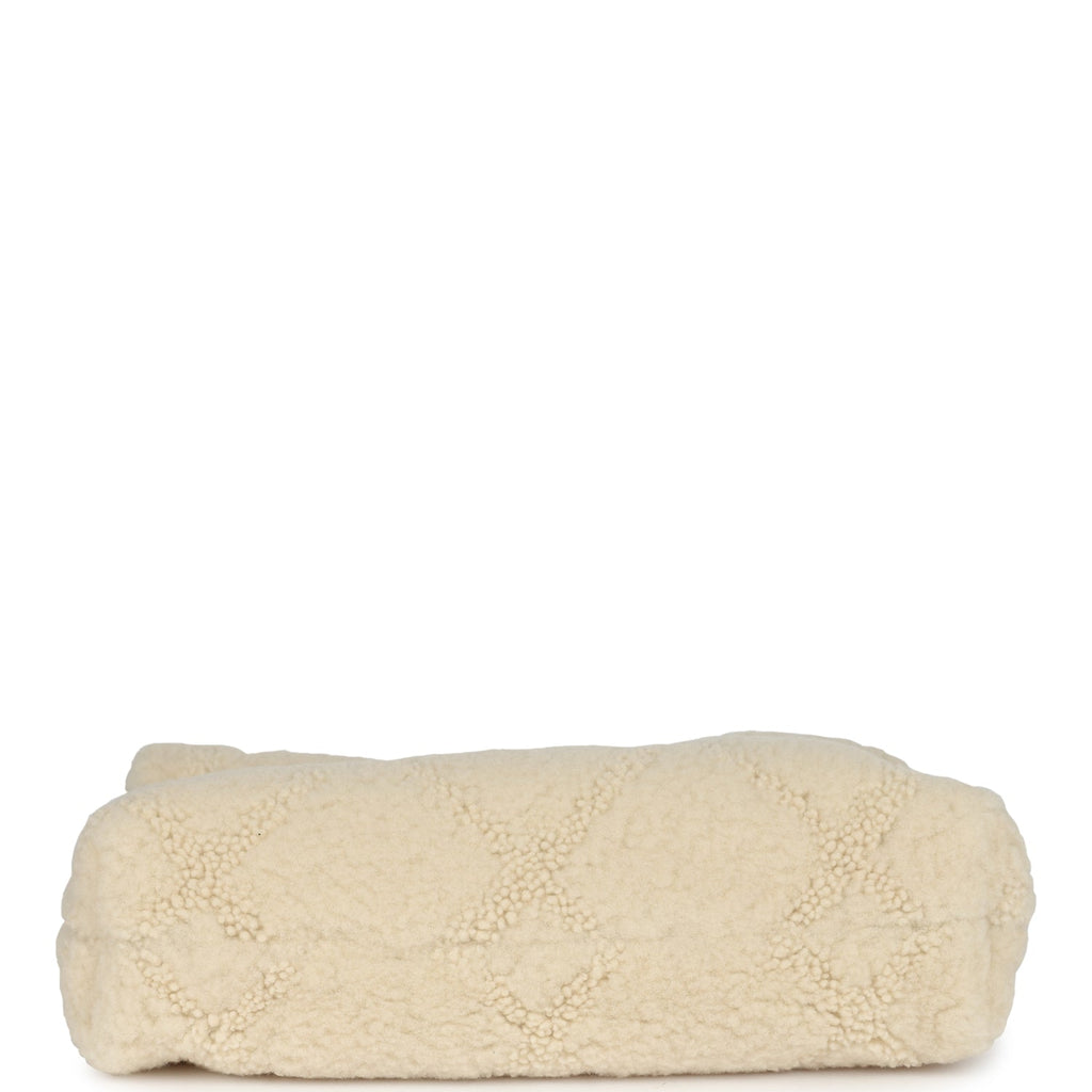 Small 22 Bag Ecru Shearling Brushed Gold Hardware
