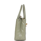 Nano Kelly Shopper Khaki Shiny Aged Calfskin Brushed Gold Hardware