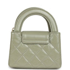 Nano Kelly Shopper Khaki Shiny Aged Calfskin Brushed Gold Hardware