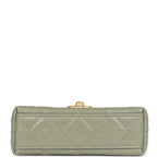 Nano Kelly Shopper Khaki Shiny Aged Calfskin Brushed Gold Hardware