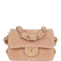 Small CC Flap Bag Light Pink Shearling Brushed Gold Hardware