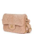 Small CC Flap Bag Light Pink Shearling Brushed Gold Hardware