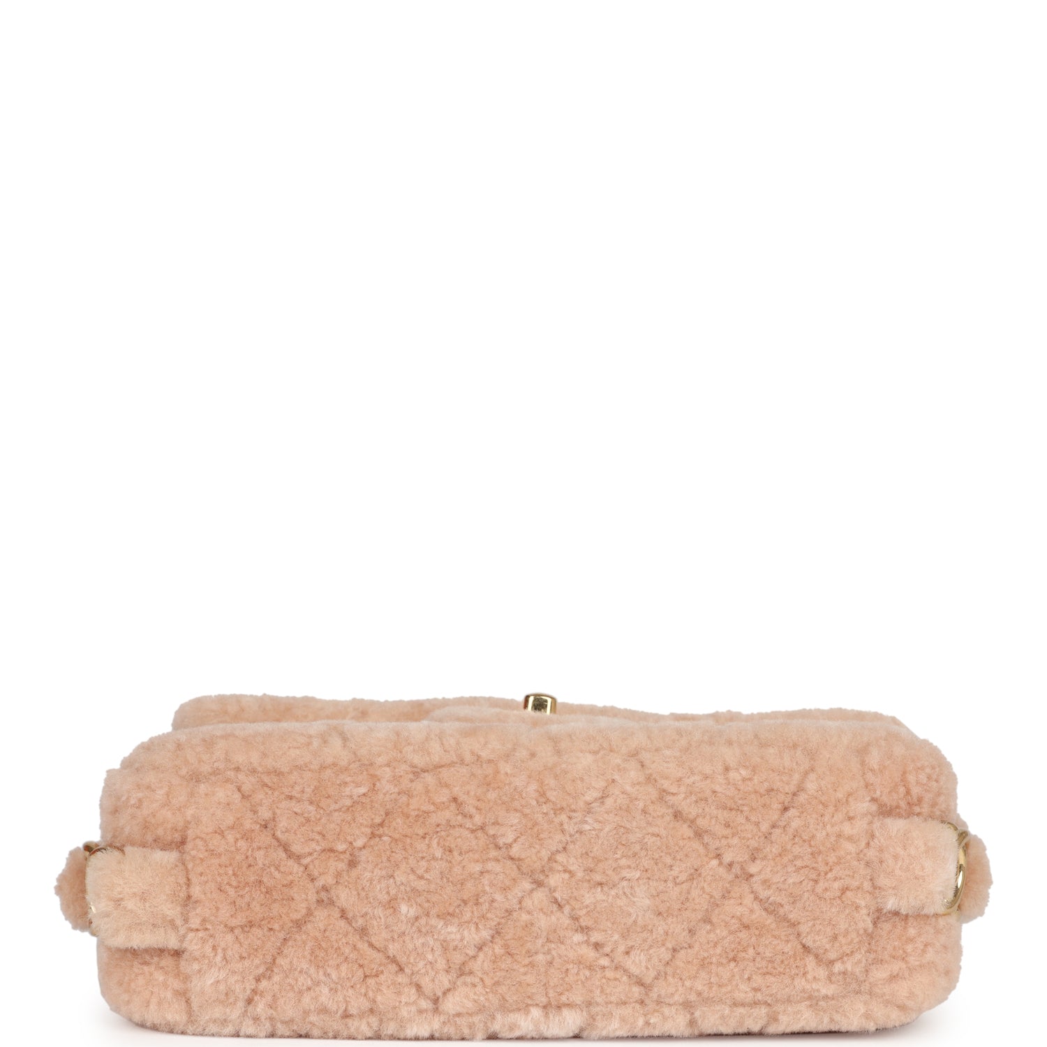 Small CC Flap Bag Light Pink Shearling Brushed Gold Hardware
