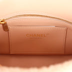 Small CC Flap Bag Light Pink Shearling Brushed Gold Hardware