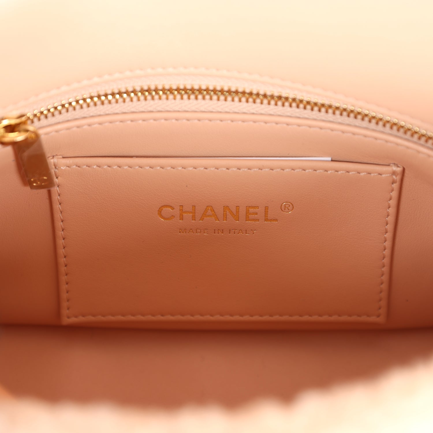 Small CC Flap Bag Light Pink Shearling Brushed Gold Hardware