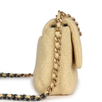 Medium 19 Flap Bag Light Yellow Wool Mixed Metal Hardware