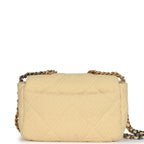 Medium 19 Flap Bag Light Yellow Wool Mixed Metal Hardware