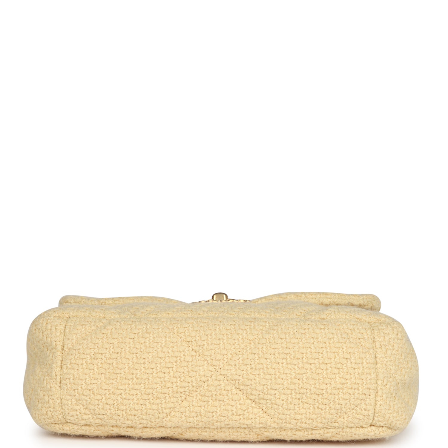 Medium 19 Flap Bag Light Yellow Wool Mixed Metal Hardware