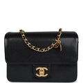 Mini Flap Bag Black Shiny Caviar Brushed Gold Hardware