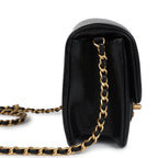 Mini Flap Bag Black Shiny Caviar Brushed Gold Hardware