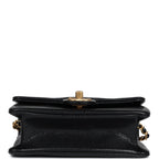 Mini Flap Bag Black Shiny Caviar Brushed Gold Hardware