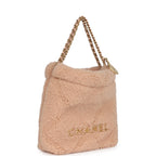 Mini 22 Bag Light Pink Shearling Gold Hardware