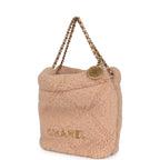 Mini 22 Bag Light Pink Shearling Gold Hardware