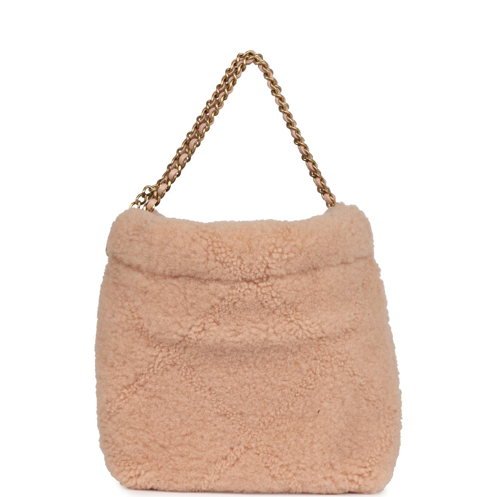 Mini 22 Bag Light Pink Shearling Gold Hardware