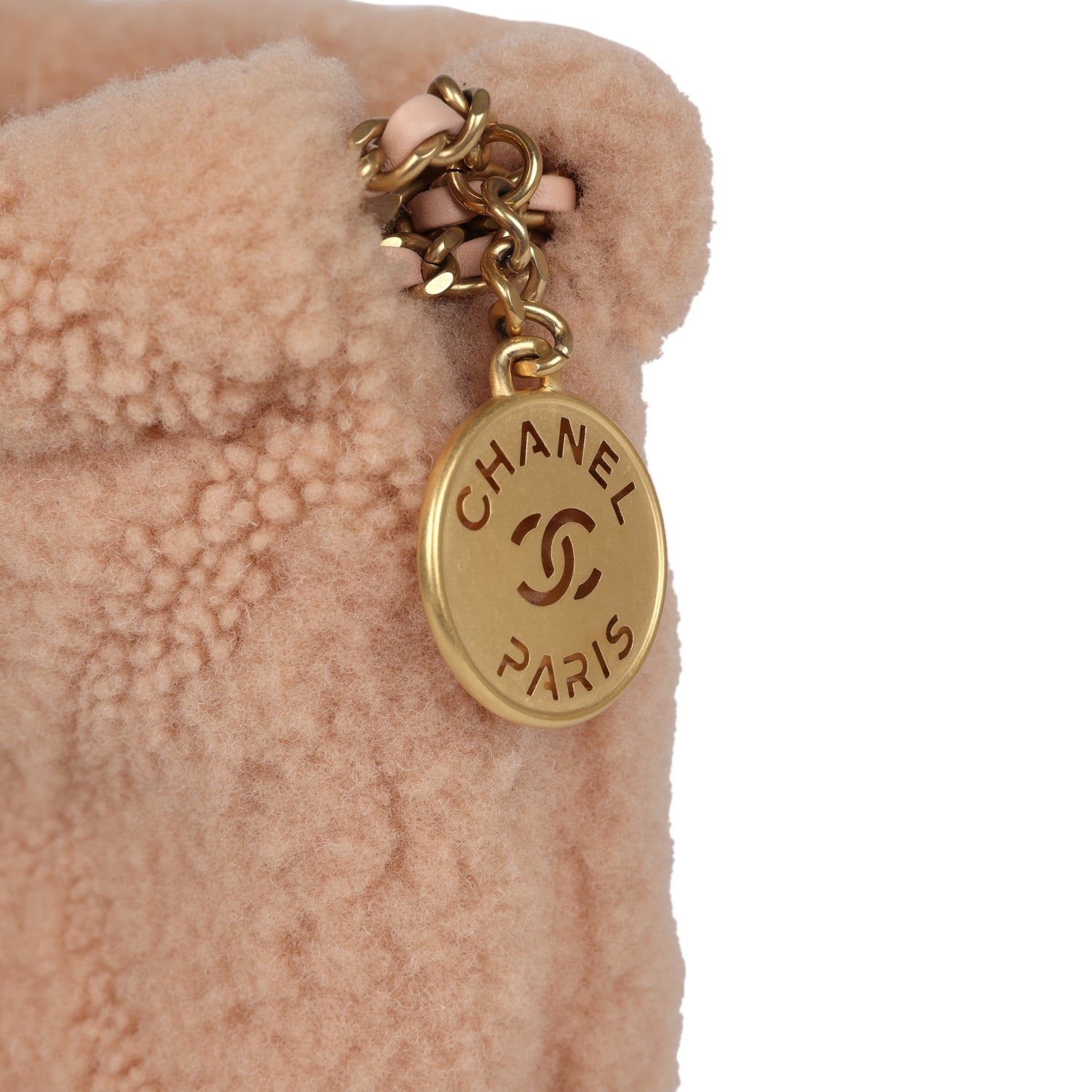 Mini 22 Bag Light Pink Shearling Gold Hardware