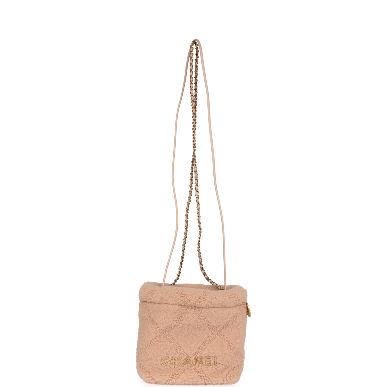 Mini 22 Bag Light Pink Shearling Gold Hardware