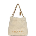 Mini 22 Bag Ecru Shearling Gold Hardware
