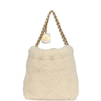 Mini 22 Bag Ecru Shearling Gold Hardware