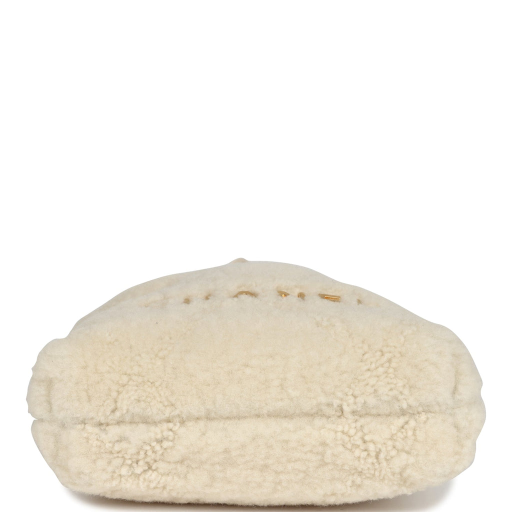 Mini 22 Bag Ecru Shearling Gold Hardware