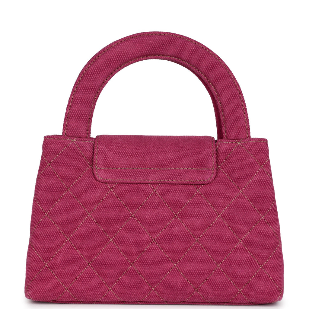 Small Kelly Shopper Pink Washed Denim Brushed Gold Hardware