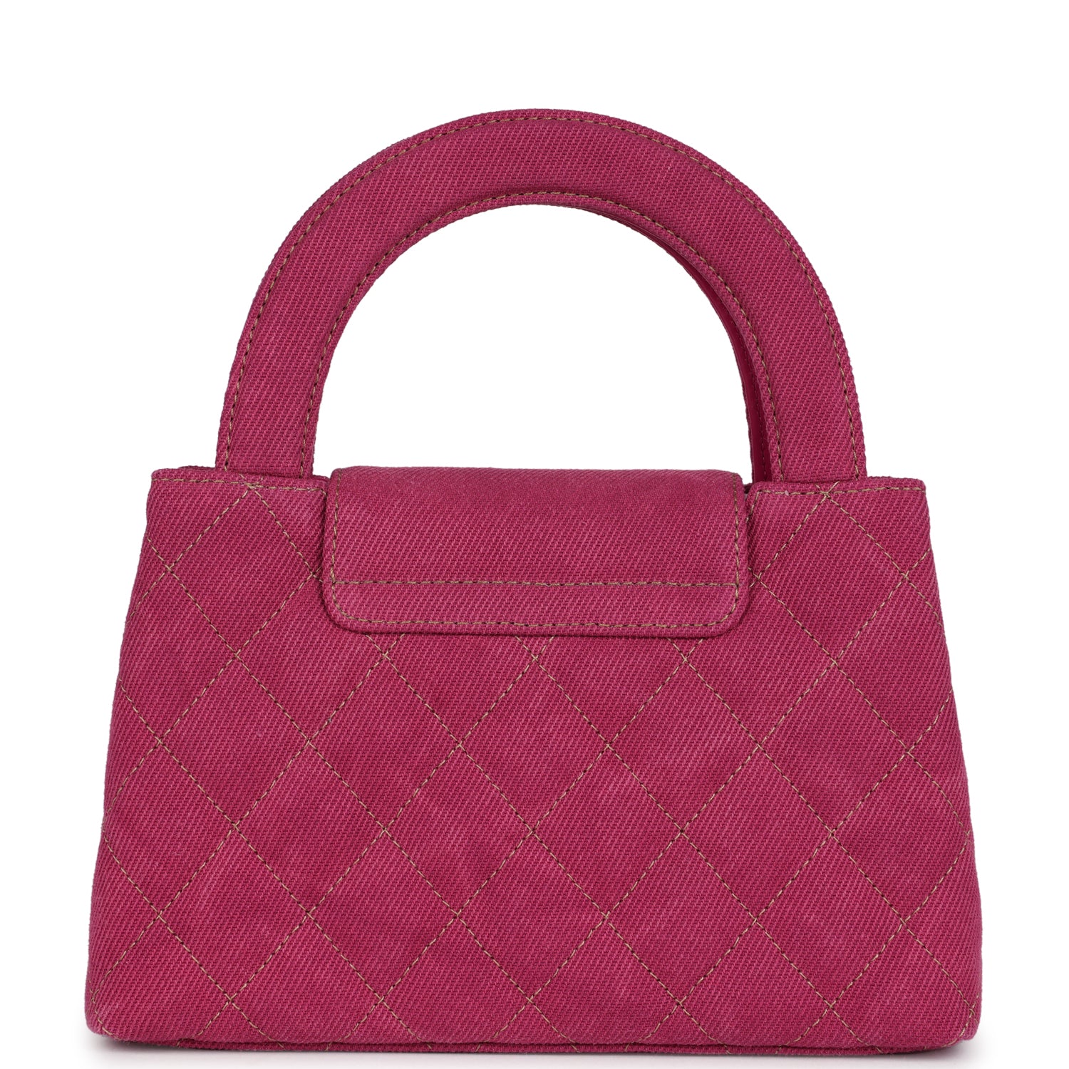 Small Kelly Shopper Pink Washed Denim Brushed Gold Hardware